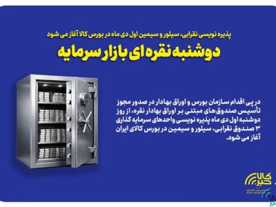پذیره نویسی نقرابی، سیلور و سیمین اول دی ماه در بورس کالا آغاز می شود