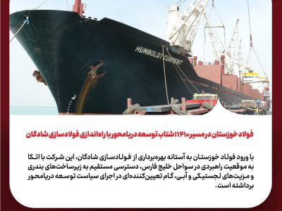 فولاد خوزستان در مسیر ۱۴۱۰؛ شتاب توسعه دریامحور با راه‌اندازی فولادسازی شادگان