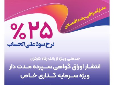 عبور بانک رفاه کارگران از ۴۱۰ هزار میلیارد ریال تامین مالی واحدهای تولیدی