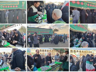 استقبال پرشور شهروندان از موکب‌های پذیرایی و غرفه‌های فرهنگی منطقه۹