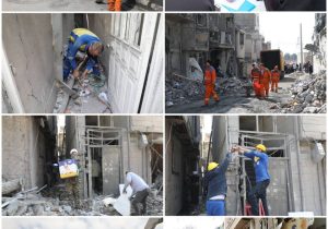 امدادرسانی در خیابان شهید دستغیب صورت گرفت