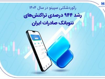 رکوردشکنی سپینو در سال ۱۴۰۴؛ رشد ۹۴۴ درصدی تراکنش‌های نئوبانک صادرات ایران