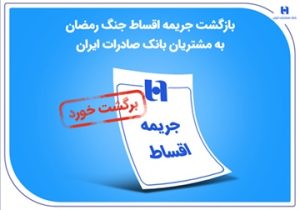 بازگشت جریمه اقساط جنگ رمضان به مشتریان بانک صادرات ایران