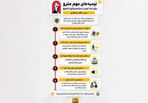 راهنمای سفر ایمن در مترو ویژهٔ مراسم وداع و تشییع آقای شهید ایران