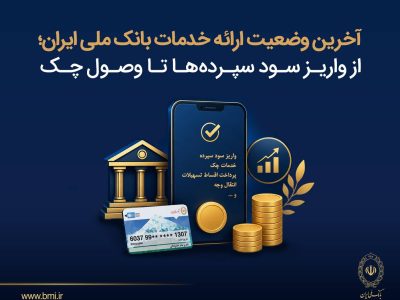 آخرین وضعیت ارائه خدمات بانک ملی ایران؛ از واریز سود سپرده ها تا وصول چک