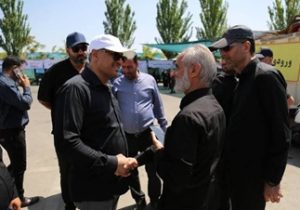 میدان توحید؛ کانون خدمت‌رسانی فرهنگی منطقه یک به زائران در روز تشییع رهبر شهید