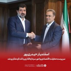اسفندیار حیدریپور سرپرست معاونت اقتصادی و امور سرمایهگذاری بانک گردشگری شد